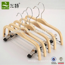 natural color laminated plywood  trousers pants hanger with clips